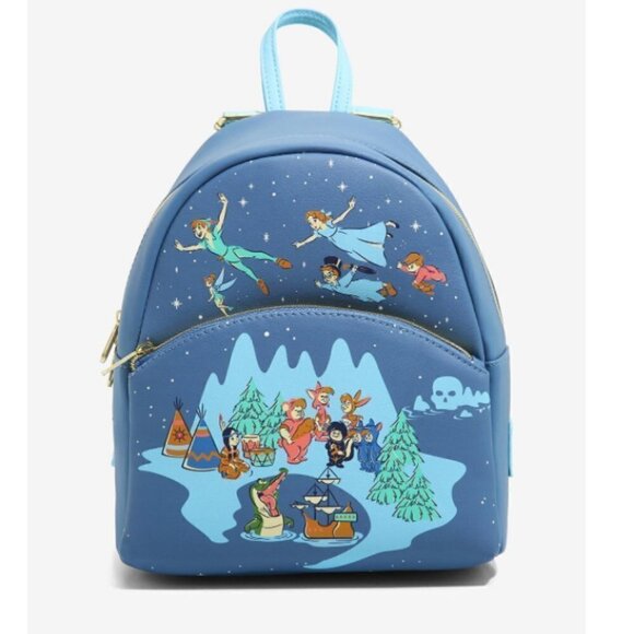 LOUNGEFLY Disney Peter Pan Never Land Mini Backpack Nwt - Picture 1 of 7